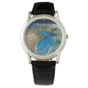 Montre Floraison De Phytoplancton Bleu En Mer Noire