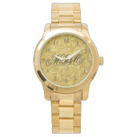 Floral d'or monogramme personnalisé