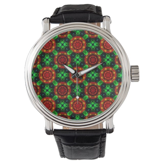 Montre Floral Modern Boho Elegant Abstract Pattern #504 (devant)