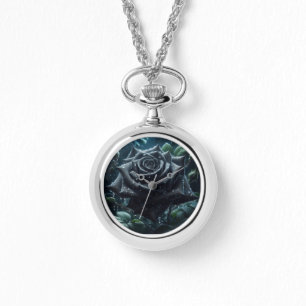 Montre Floral Rose noir