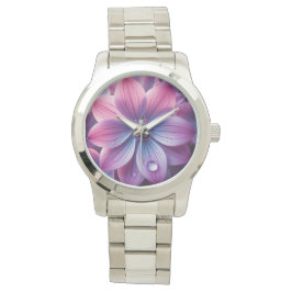 Montre Floral Violet et Fleur Lilac rose