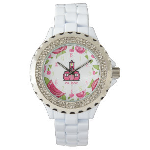 Montre florale et rose de professeur d'école
