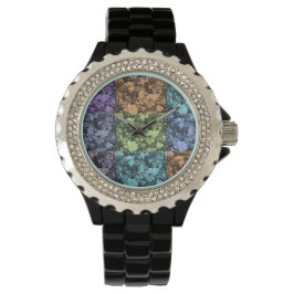 Montre Florale multicolore noir