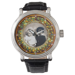 MONTRE FLORENTINE JAUNE FLORALE MODÈLE PHOTO DE LA COURON