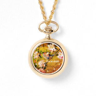 Montre Flores rose et blanche printanière Abstraites