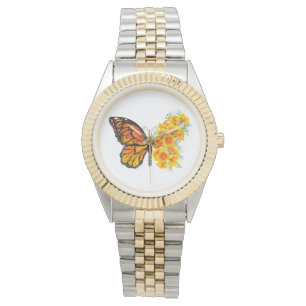 Montre Flower Butterfly with Yellow California Poppy