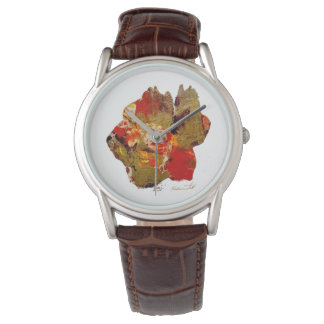 Montre Flower collagraph art watch