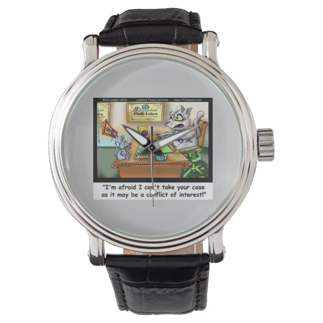 Montre Fluffy Cohen Atty À Claw Funny Cat Lawyer Watch (devant)