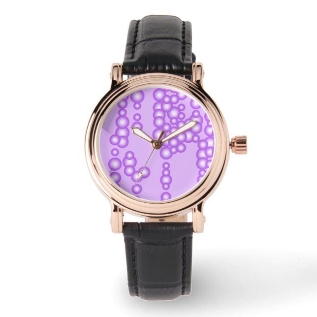 Montre Flux de bulles, nuances de lavande (Recto)