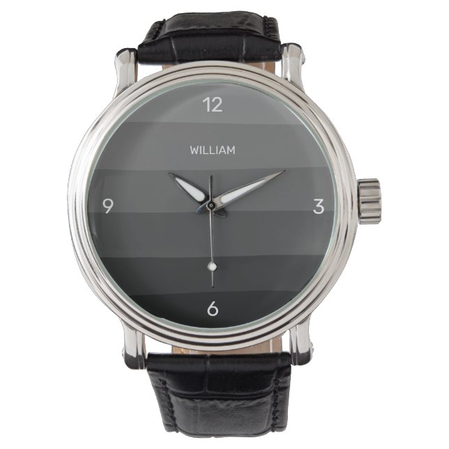 Montre Flux noir et gris classique Personnalisez (devant)