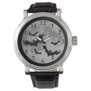 Montre Flying Bats Black Leather Strap