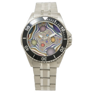 Montre Flying Up Colorful Moderne Art Fractal Abstrait
