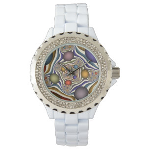 Montre Flying Up Colorful Moderne Art Fractal Abstrait