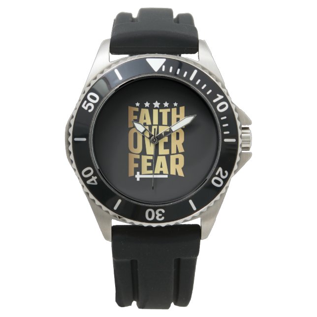 Montre Foi religieuse classique sur la peur (devant)