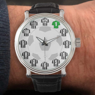 Montre Football Watch - avec chemises à rayures noires et