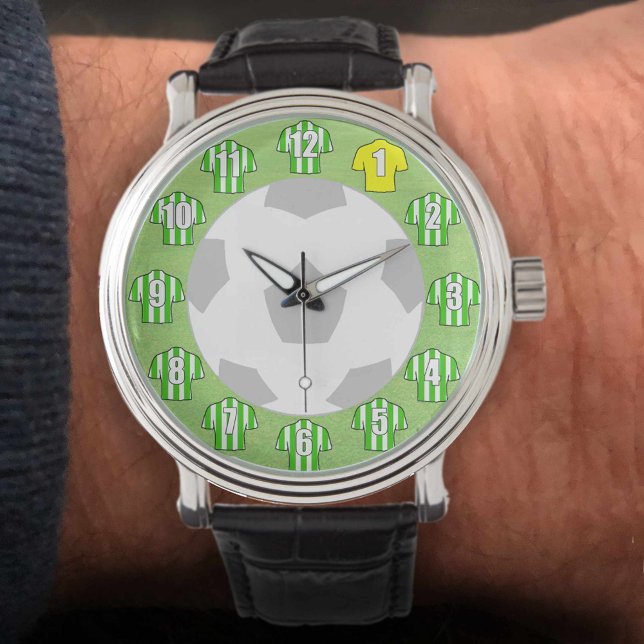 Montre Football Watch - avec Chemises à rayures vertes et (Créateur téléchargé)