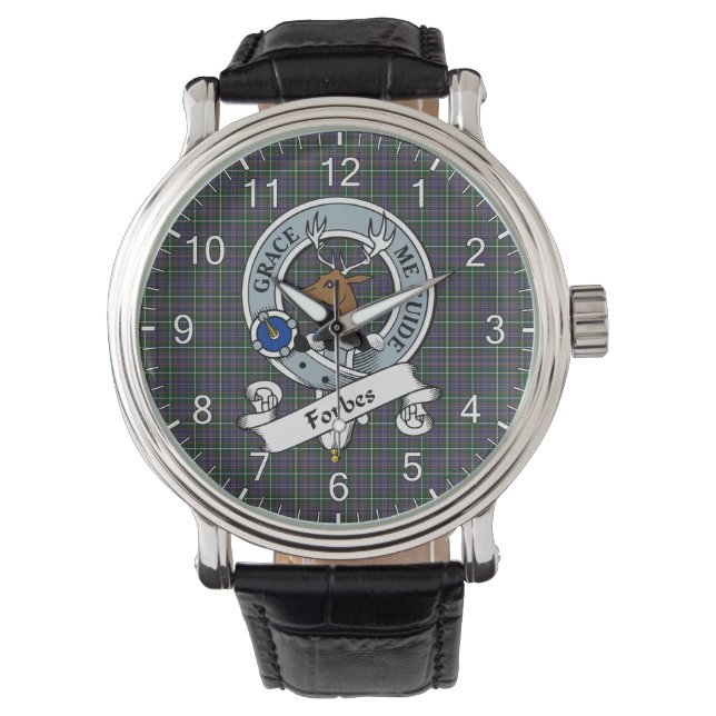 Montre Forbes de clan intemporelles classiques de goudron (devant)