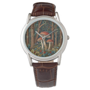Montre Forêt boisée de champignon boho élégant