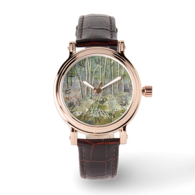 Montre forêt d'hiver peinture aquarelle (Recto)