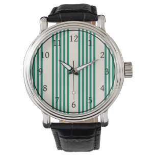 Montre Forêt vert et beige cinq bandes motif