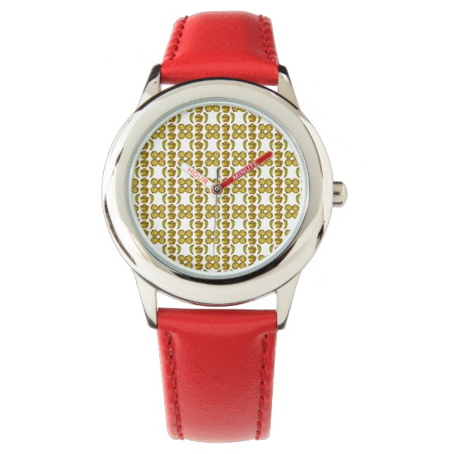 Montre Forme élégante Gemstone Art Jaune (devant)