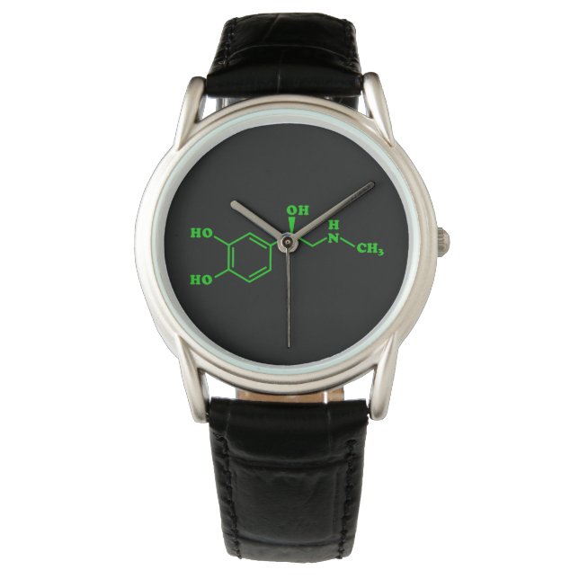 Montre Formule chimique moléculaire d'adrénaline (devant)