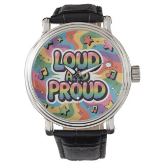 Montre Fort et fier - Ally psychédélique colorée LGBTQ+