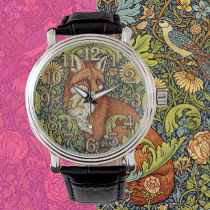 Montre Fox Art Watch, monogramme, William Morris, Vintage
