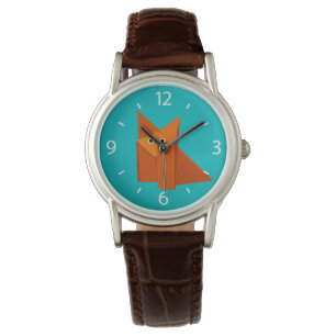 Montre Fox mignon lumineux d'origami