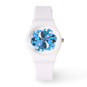 Montre fractale bleue