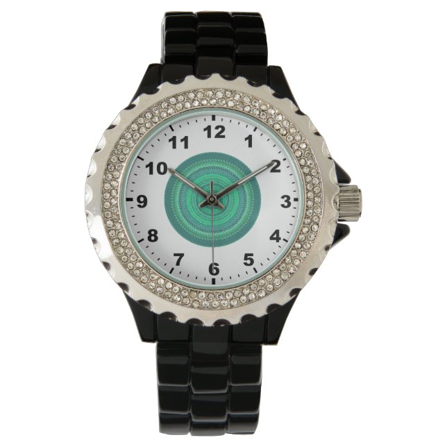 Montre ~ Fractale verte tournante ~ (devant)
