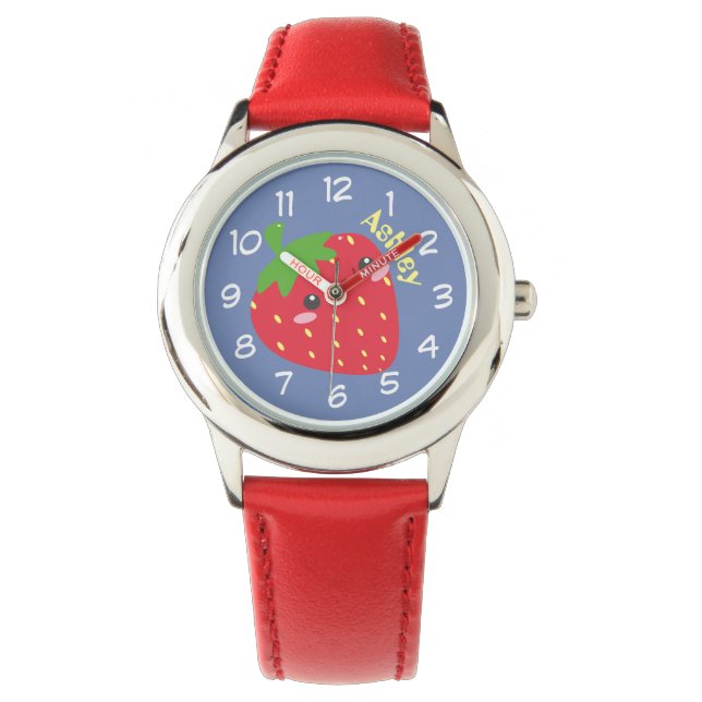 Montre Fraise de Chibi sur mesure (devant)