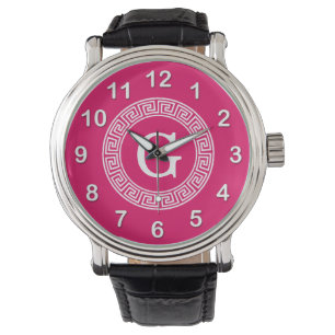 Montre Framboise Wht Grille Grecque Cadre De Rand Premier
