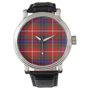 Montre Fraser tartan rouge vert bleu violet plaid