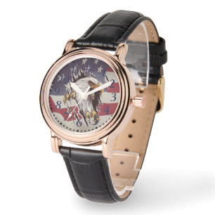 Montre Freedom Bald Eagle American Flag Watch