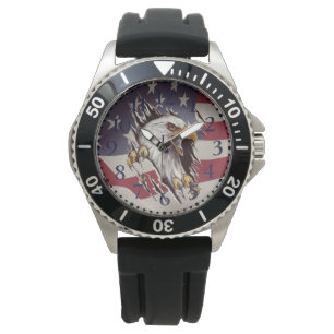 Montre Freedom Bald Eagle American Flag Watch