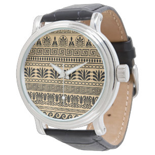 Montre Fret grec, Motif méditerranéen, Brown