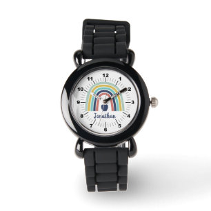 Montre Fruit de pomme boho moderne personnalisé arc-en-ci