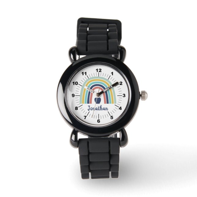 Montre Fruit de pomme boho moderne personnalisé arc-en-ci (Recto)