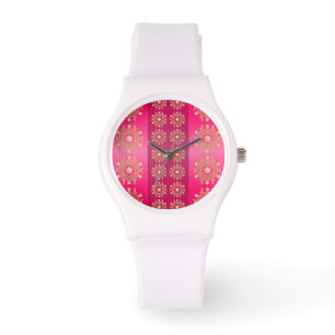 Montre Fuchsia Oriental Mandala Motif