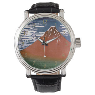 Montre Fuji rouge, volcan Aka Fujiyama Katsushika Hokusai
