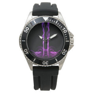 Montre Fumée de dragon noir et violet