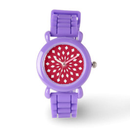 Montre Fun Abstract Design Rouge
