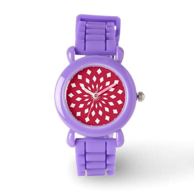 Montre Fun Abstract Design Rouge (Recto)