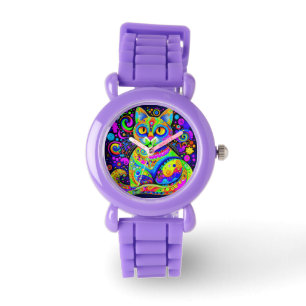 Montre Fun Artsy Bright Coloré Haight-Ashbury Style Chat