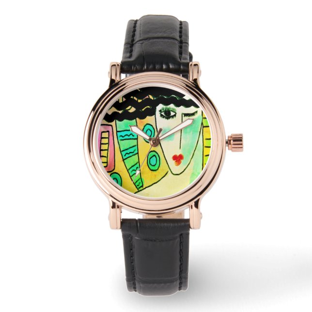 Montre Funky Abstrait Wearable Art (Recto)