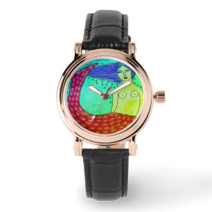 Montre Funky Mermaid Art Abstrait