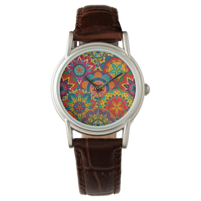 Montre Funky Retro couleur Motif Mandala (devant)