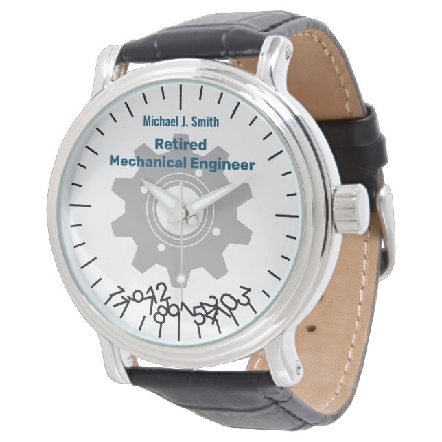 Montre Funny Retraité ingénieur Jumble Numéros Personnali (Incliné)