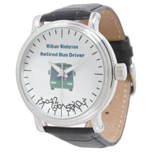 Montre Funny Retraité Nom du conducteur de bus Jumble Num